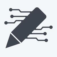 Icon AI Content Writing. related to Artificial Intelligence symbol. glyph style vector