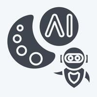 Icon AI Drawing. related to Artificial Intelligence symbol. glyph style vector