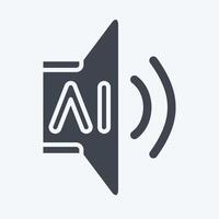 Icon AI Sound 2. related to Artificial Intelligence symbol. glyph style vector