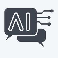 Icon Chat Bot 2. related to Artificial Intelligence symbol. glyph style vector