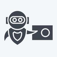 Icon Education. related to Artificial Intelligence symbol. glyph style vector
