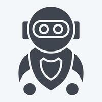 Icon Machine Learning. related to Artificial Intelligence symbol. glyph style vector