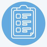 Icon Task List. related to Bioengineering symbol. blue eyes style vector