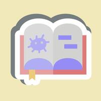 Sticker Bacteriology Book. related to Bioengineering symbol vector