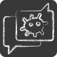 Icon Bioethics Deabte. related to Bioengineering symbol. chalk Style vector
