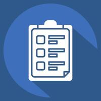 Icon Task List. related to Bioengineering symbol. long shadow style vector