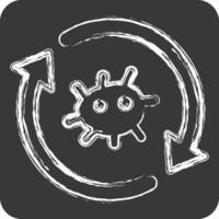 Icon Cell Reprogramming. related to Bioengineering symbol. chalk Style vector