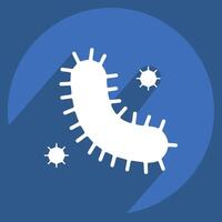 Icon Bacteria And Virus. related to Bioengineering symbol. long shadow style vector
