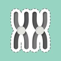 Sticker line cut Chromosome. related to Bioengineering symbol vector