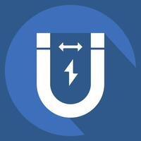 Icon Magnetism. related to Bioengineering symbol. long shadow style vector