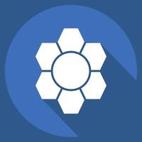 Icon Pattern Recognition. related to Bioengineering symbol. long shadow style vector