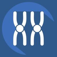 Icon Chromosome. related to Bioengineering symbol. long shadow style vector