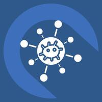 Icon Biological Network. related to Bioengineering symbol. long shadow style vector