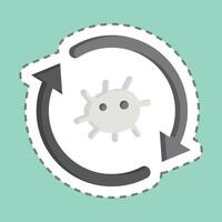 Sticker line cut Cell Reprogramming. related to Bioengineering symbol vector