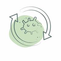 Icon Cell Reprogramming. related to Bioengineering symbol. Color Spot Style vector