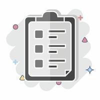Icon Task List. related to Bioengineering symbol. comic style vector