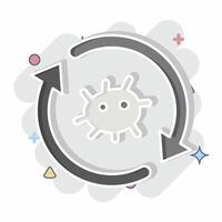 Icon Cell Reprogramming. related to Bioengineering symbol. comic style vector