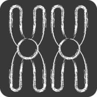 Icon Chromosome. related to Bioengineering symbol. chalk Style vector