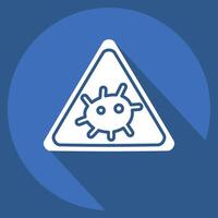 Icon Bio Hazard. related to Bioengineering symbol. long shadow style vector
