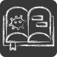 Icon Bacteriology Book. related to Bioengineering symbol. chalk Style vector