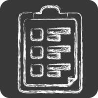 Icon Task List. related to Bioengineering symbol. chalk Style vector