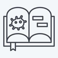 Icon Bacteriology Book. related to Bioengineering symbol. line style vector