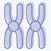 Icon Chromosome. related to Bioengineering symbol. two tone style vector