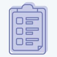 Icon Task List. related to Bioengineering symbol. two tone style vector