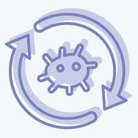 Icon Cell Reprogramming. related to Bioengineering symbol. two tone style vector