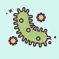 Icon Bacteria And Virus. related to Bioengineering symbol. MBE style vector