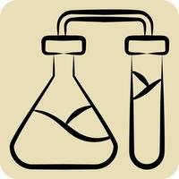 Icon Chemical Laboratorium. related to Bioengineering symbol. hand drawn style vector