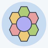 Icon Pattern Recognition. related to Bioengineering symbol. color mate style vector