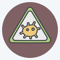 Icon Bio Hazard. related to Bioengineering symbol. color mate style vector