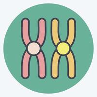 Icon Chromosome. related to Bioengineering symbol. color mate style vector