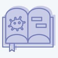 Icon Bacteriology Book. related to Bioengineering symbol. two tone style vector