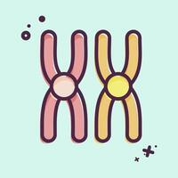Icon Chromosome. related to Bioengineering symbol. MBE style vector