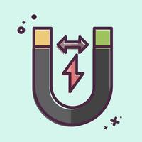 Icon Magnetism. related to Bioengineering symbol. MBE style vector