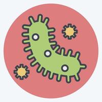 Icon Bacteria And Virus. related to Bioengineering symbol. color mate style vector