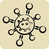 Icon Biological Network. related to Bioengineering symbol. hand drawn style vector