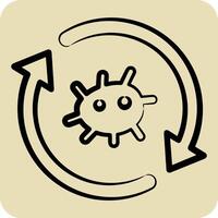 Icon Cell Reprogramming. related to Bioengineering symbol. hand drawn style vector