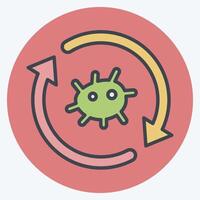 Icon Cell Reprogramming. related to Bioengineering symbol. color mate style vector