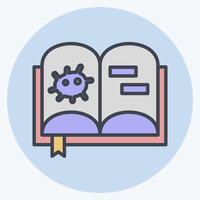 Icon Bacteriology Book. related to Bioengineering symbol. color mate style vector