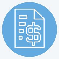 Icon Tax Return. related to Audit symbol. blue eyes style. design editable vector