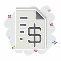 Icon Tax Return. related to Audit symbol. comic style. design editable vector