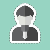 Sticker line cut Inspector. related to Audit symbol. design editable vector