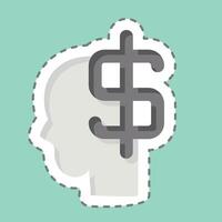 Sticker line cut Financial Advisor. related to Audit symbol. design editable vector