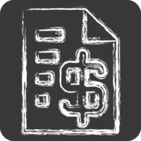 Icon Tax Return. related to Audit symbol. chalk Style. design editable vector