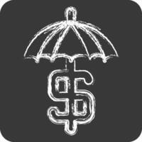 Icon Financial Protection. related to Audit symbol. chalk Style. design editable vector