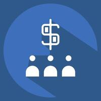 Icon Review. related to Audit symbol. long shadow style. design editable vector