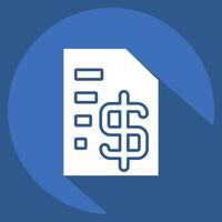 Icon Tax Return. related to Audit symbol. long shadow style. design editable vector
